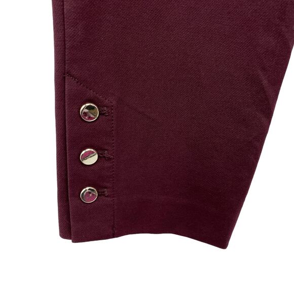 Ann Taylor Petite Ankle Pants Size 6P Burgundy Button Hem Slim Work Career - Picture 5 of 12